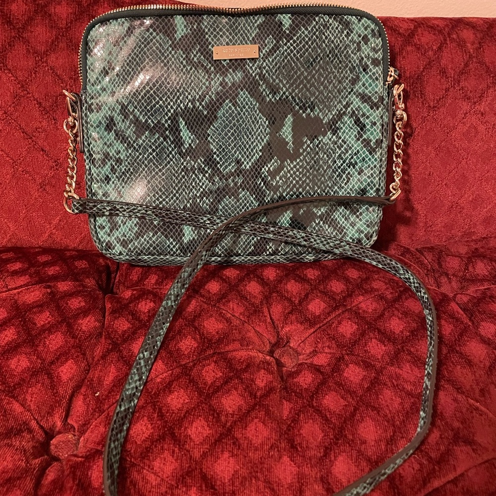 Kate Spade Green Snake Print Crossbody Bag